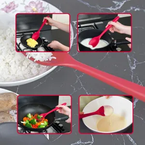 2101 Non-Stick Small Silicone Stainless Steel with Silicone Coating Spatula spoon.