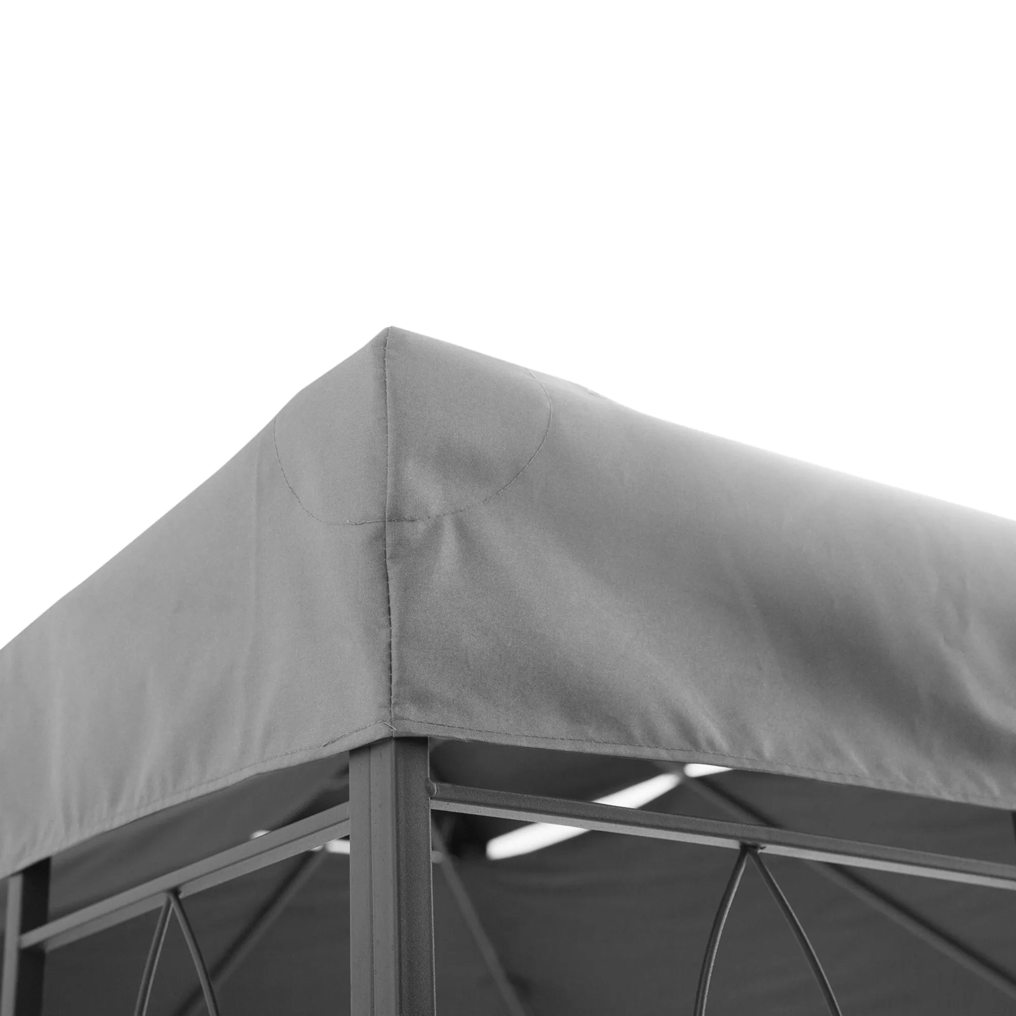 3x4m Gazebo Replacement Roof Canopy, 2 Tier Top UV Cover Garden Outdoor Awning Shelters, Grey (TOP ONLY)