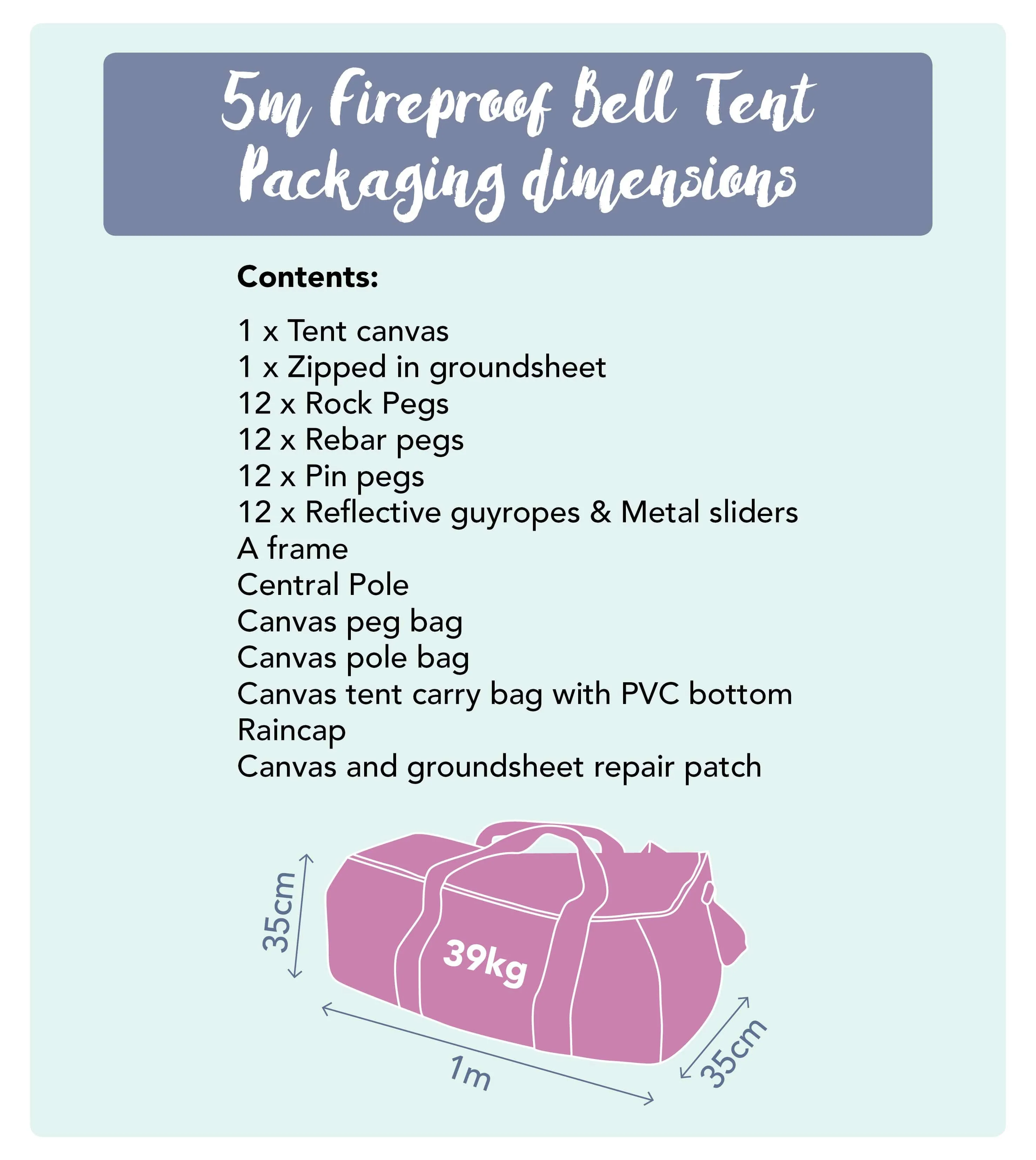 5m Bell Tent 'Pro' 360gsm 100% Proban© Flame Resistant Canvas | StoveMate