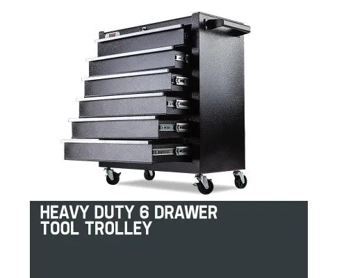 6 Drawer Black Mechanic Workshop Cabinet Bullet