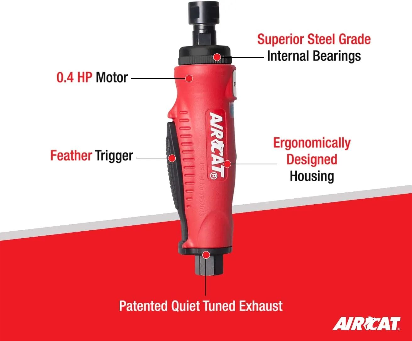 AIRCAT 6200: .4 HP Mini Straight Die Grinder 20,000 RPM