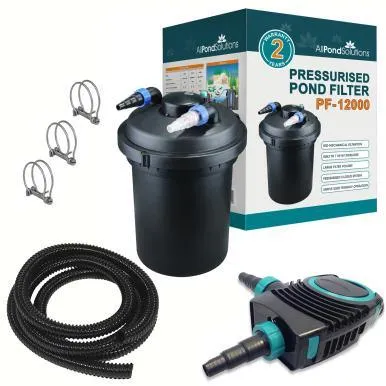 AllPondSolutions 12000L Pressurised Pond Filter Kit PF-12000-KIT