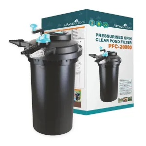 AllPondSolutions 20000L Pressurised Pond Filter 18w UV Easy Clean PFC-20000