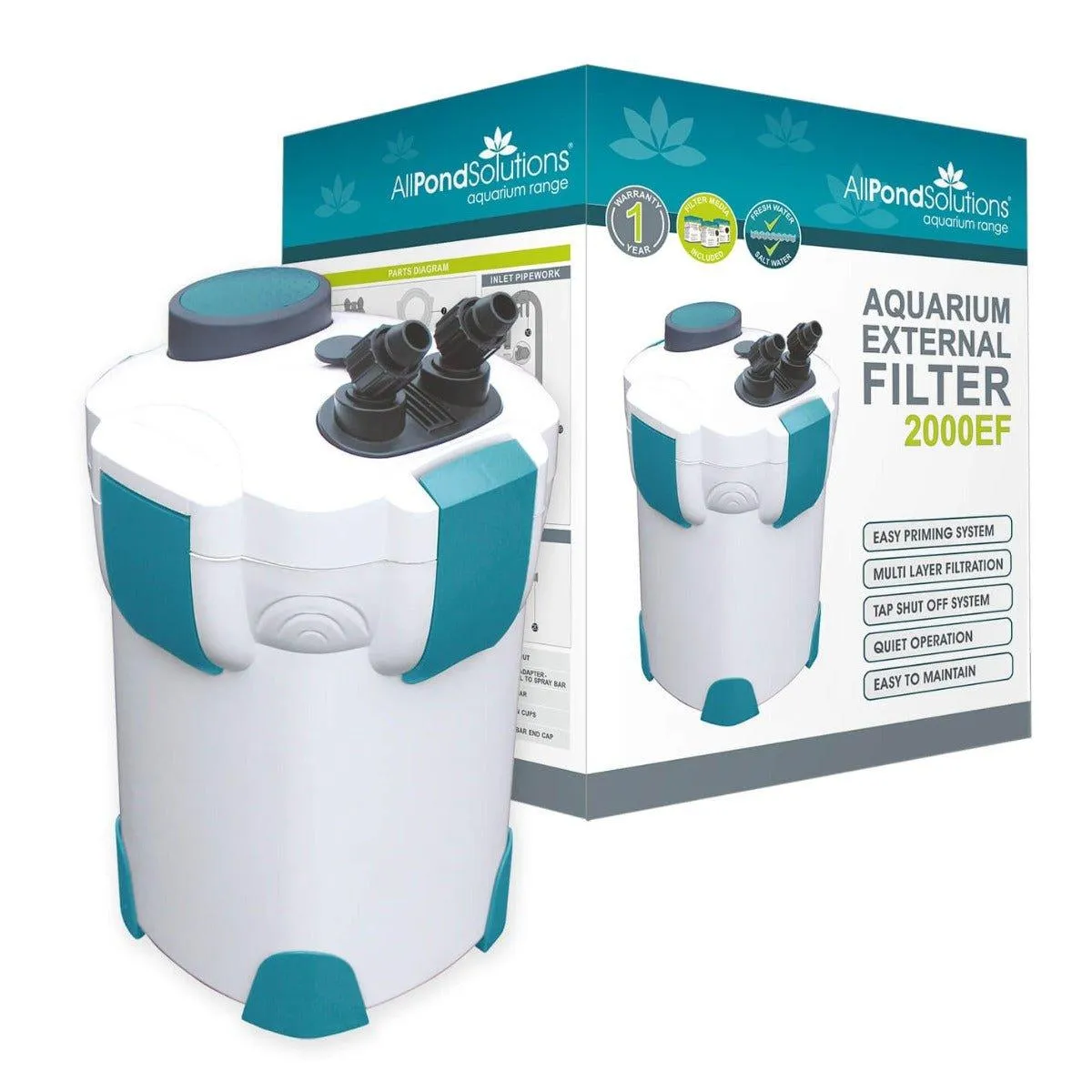 AllPondSolutions 2000L/H Aquarium External Filter 2000EF