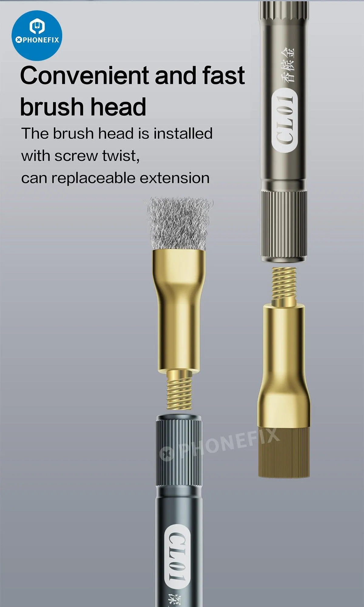 Anti-Static Steel Brush for Phone Motherboard Glue Residue Cleaning Tool