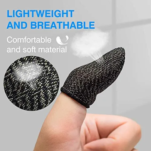 Anti-Sweat Breathable Gaming Finger Sleeve, 4 Pcs (2 pairs)