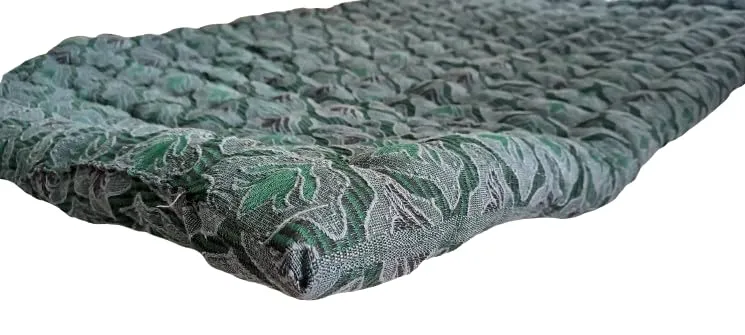 ATOOTFUSION Single Bed Cotton Filled Quilt Mattress Gadda Soft & Reversible,Foldable Lightweight Filled Single Firm Cotton (3 X 6 Ft Or 72 X 36 Inch)(Green Embroidery, Normal)