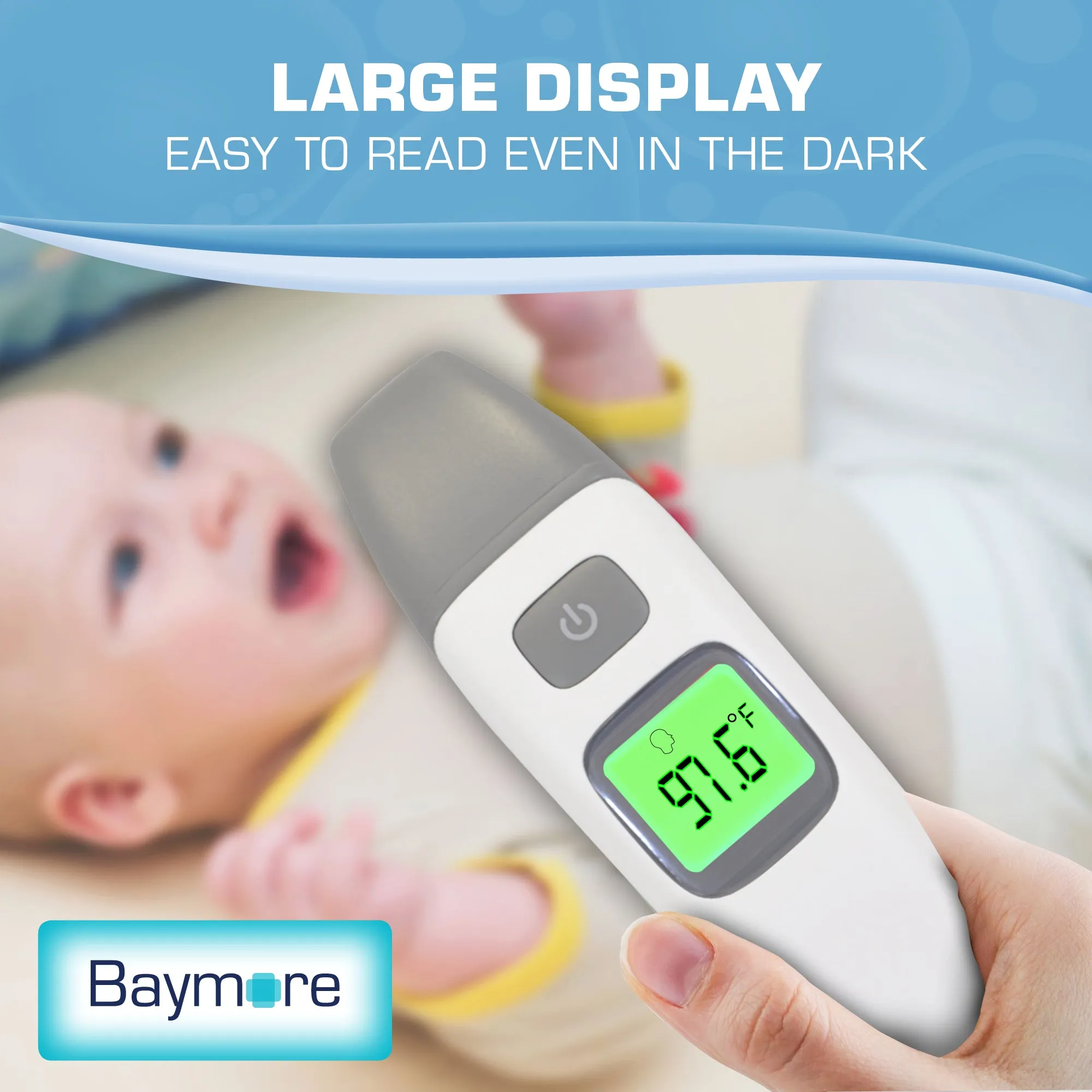 Baymore Digital Baby Forehead and Ear Infrared Thermometer