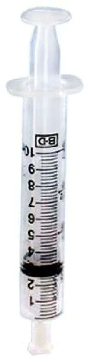 BD Oral Syringe  With Tip Cap, 10cc, Clear, 100 ct