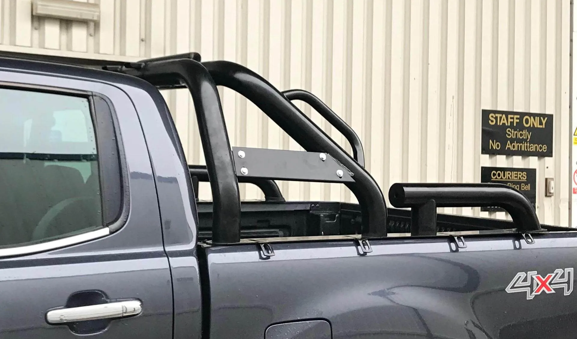 Black Long Arm Roll Sports Bar with Grab Handle for the Ford Ranger 1998-2005