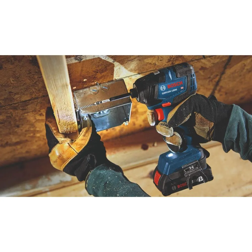 Bosch GDR18V-1800B12 18V Brushless 1/4 In. Hex Impact Driver Kit with (1) 2 Ah Standard Power Battery