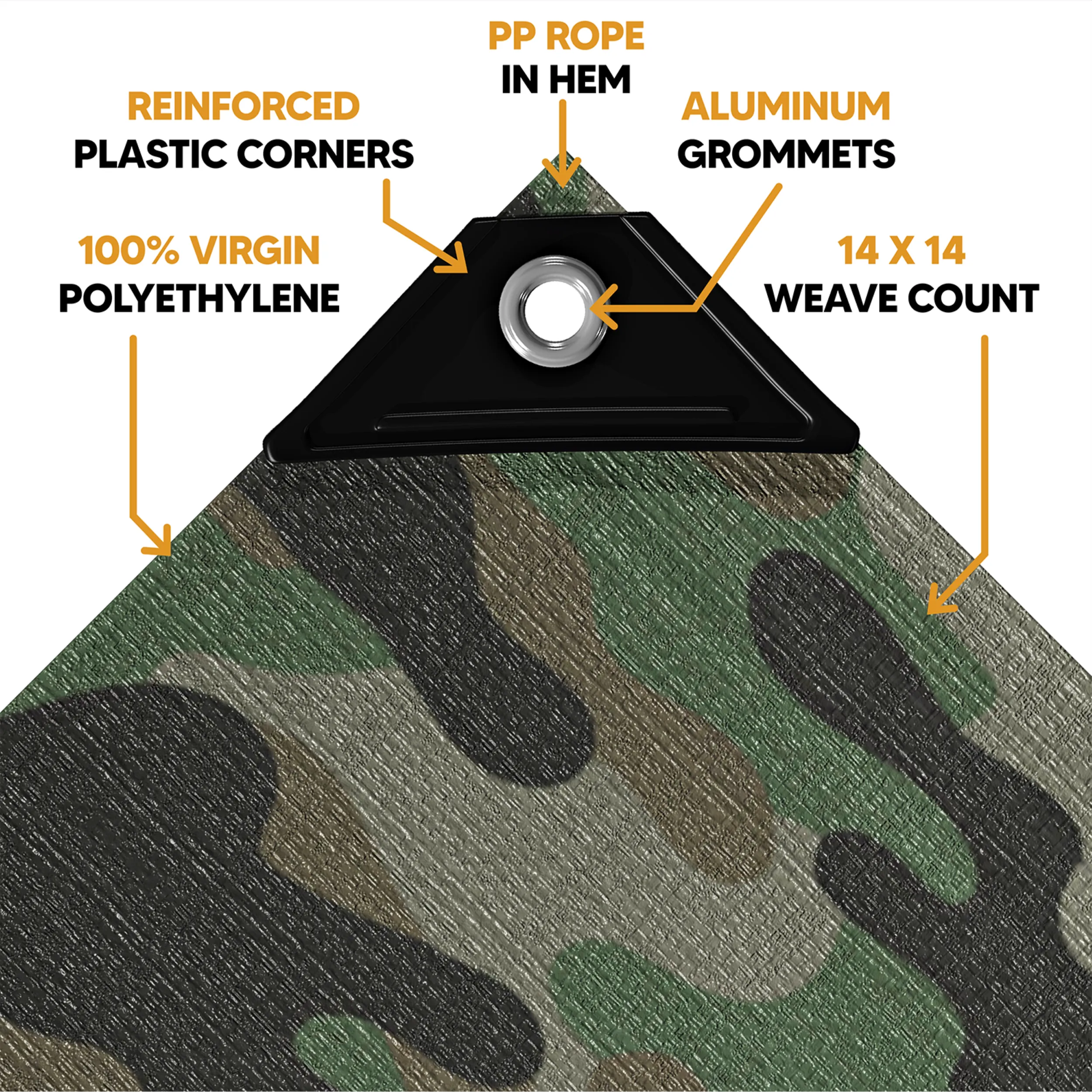 Camouflage Poly Tarp 12' x 20'