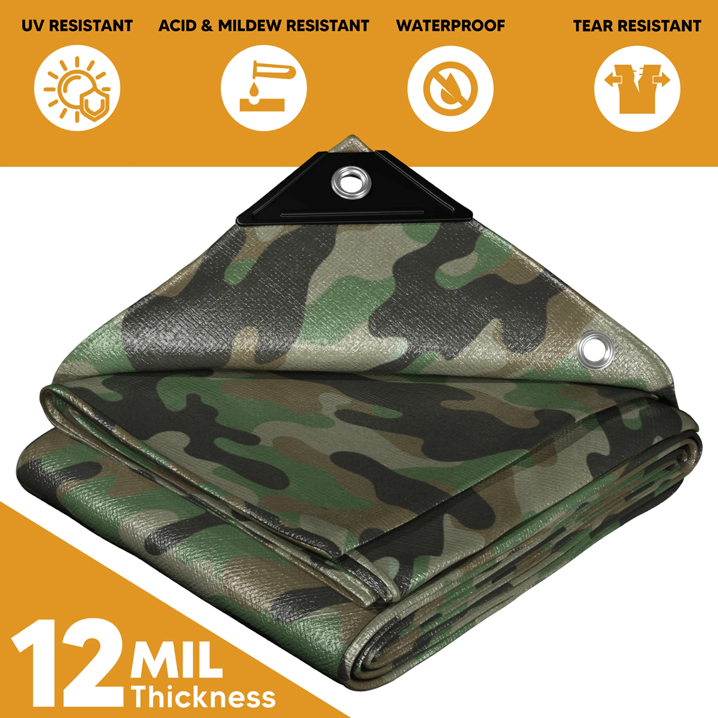 Camouflage Poly Tarp 12' x 20'