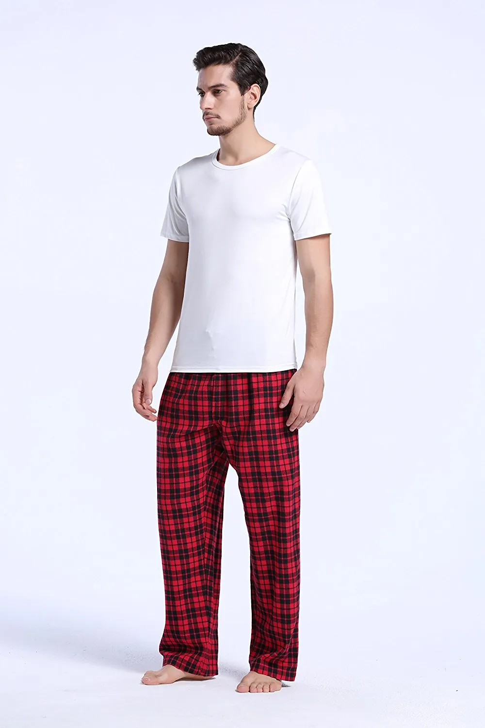 CYZ Men's 100% Cotton Super Soft Flannel Plaid Pajama Pants