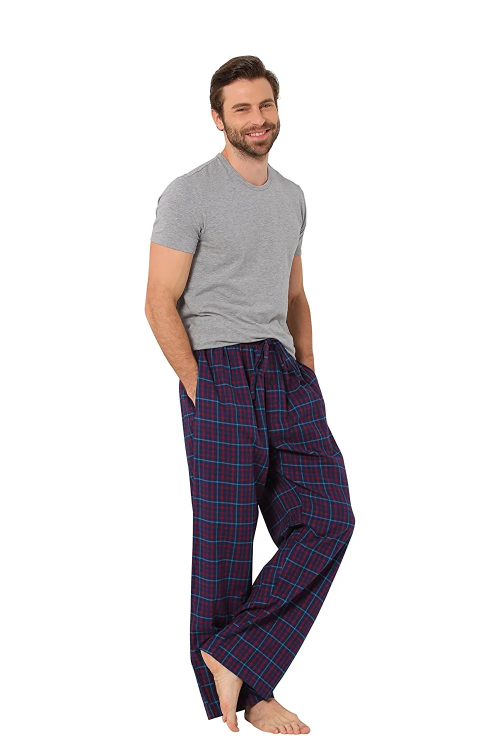 CYZ Men's 100% Cotton Super Soft Flannel Plaid Pajama Pants