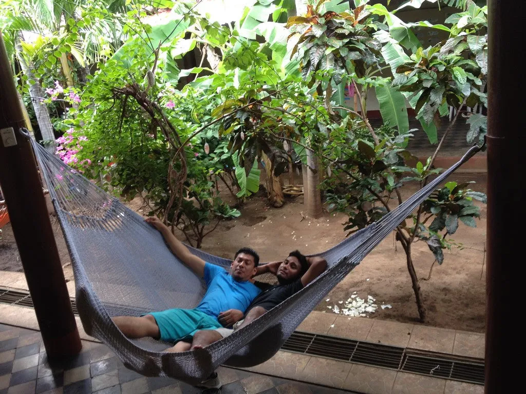 Dark Blue Mayan Double Hammock Indoor/Outdoor Cotton Hammock - Mission Hammocks