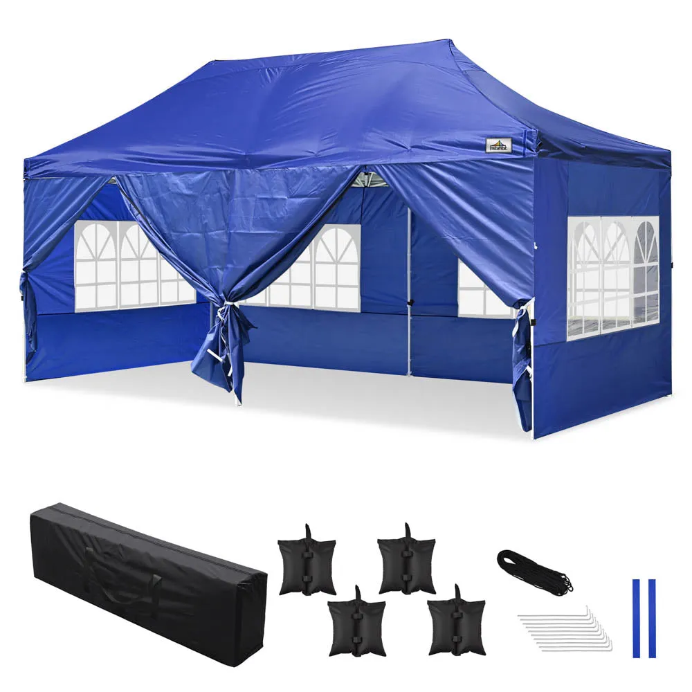 DIY 10x20ft Easy Pop Up Canopy 4-Sidewall Party Tent Shelter