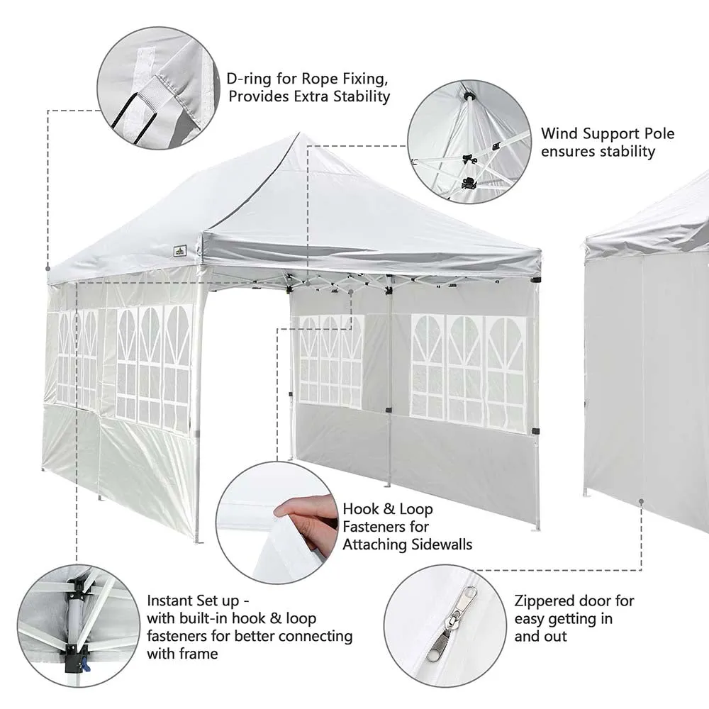 DIY 10x20ft Easy Pop Up Canopy 4-Sidewall Party Tent Shelter