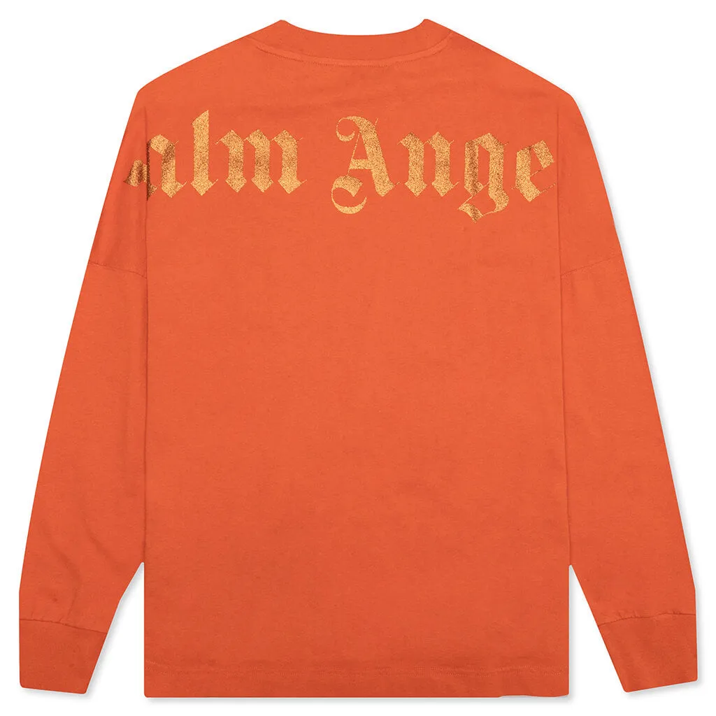 Glitter Classic Logo Over L/S Tee - Brick Red