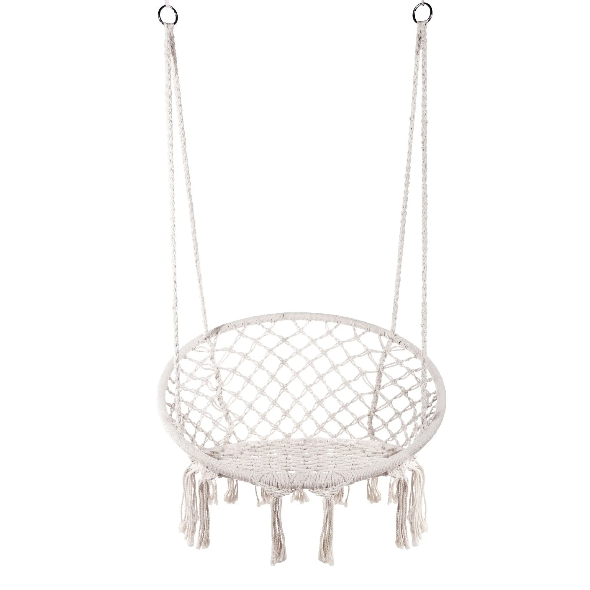 Hanging Cotton Rope Macrame Hammock Swing Chair - E EVERKING