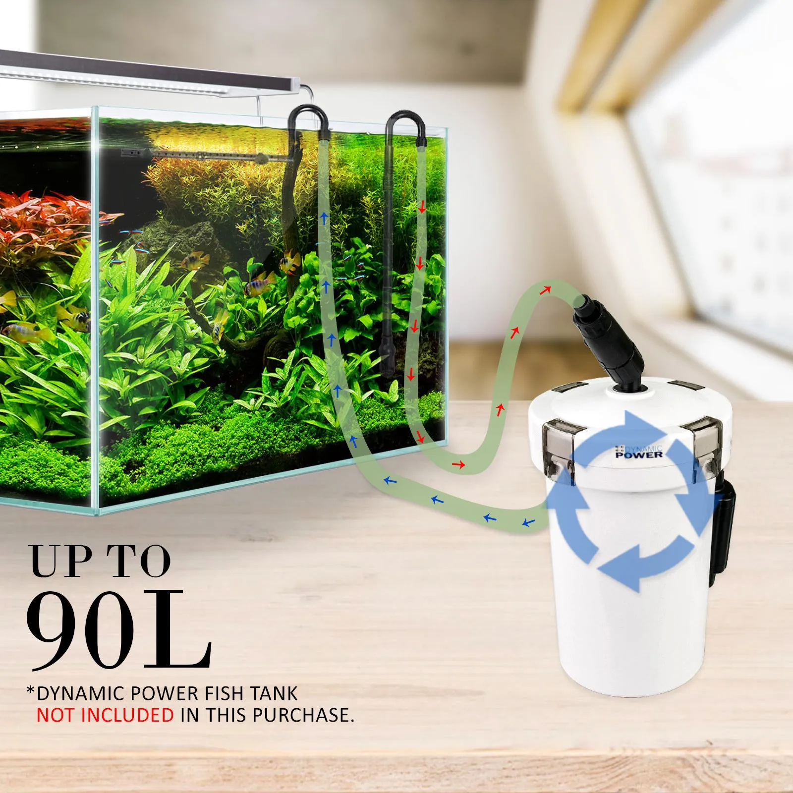 High-Efficiency 400L/H Aquarium Canister Filter, Dynamic Power