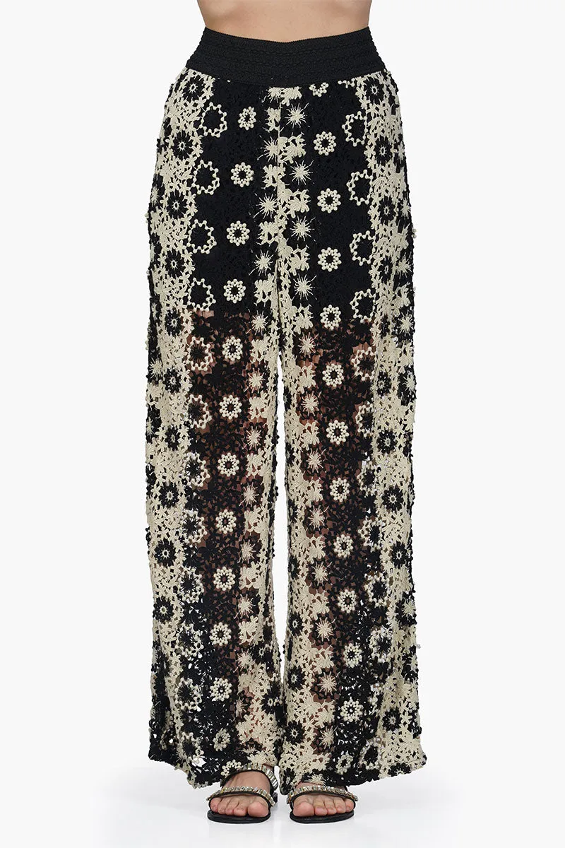 Hippie Crochet Dual Tone Flared Pant