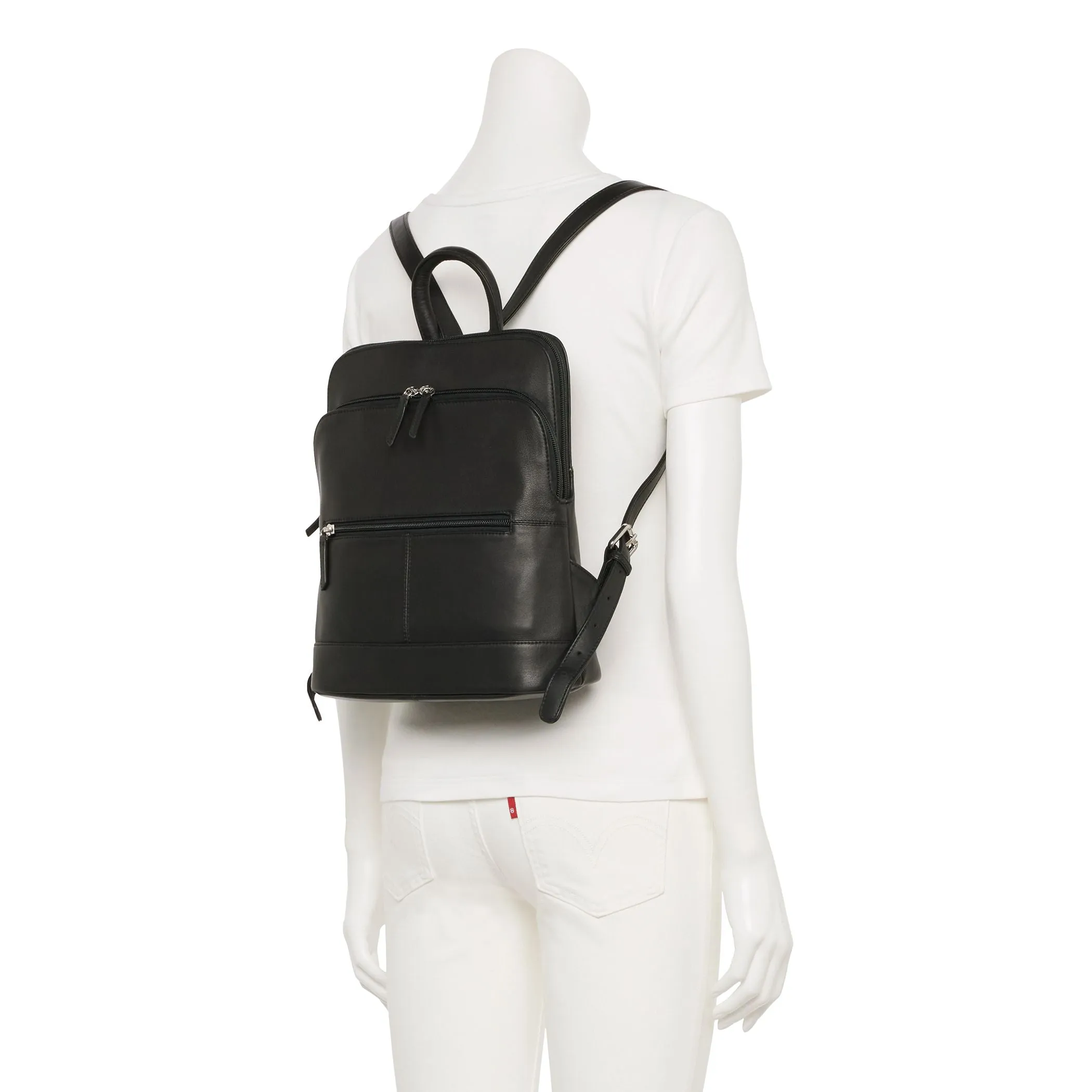 ili Leather backpack with adjustable strap ili