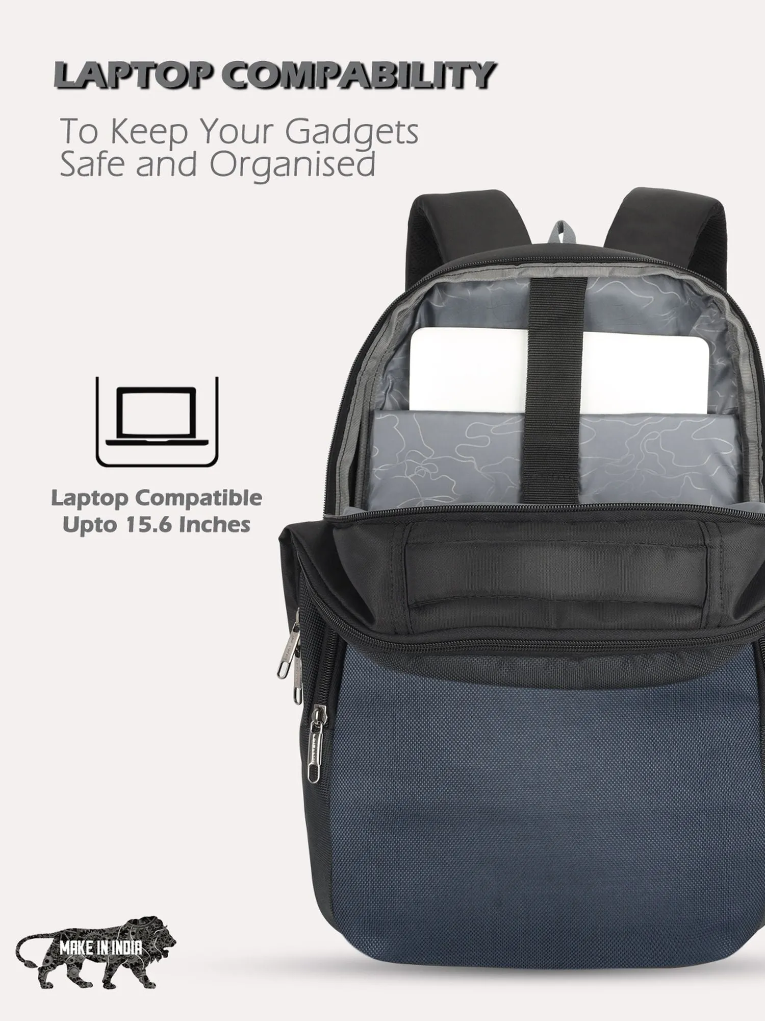 Lavie Sport Prime 36L Laptop Backpack For Men & Women Navy