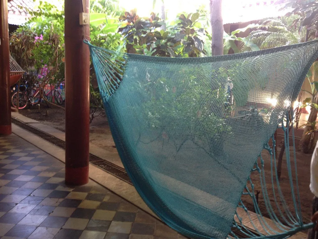 Light Blue Mayan Double Hammock Indoor/Outdoor Cotton Hammock - Mission Hammocks