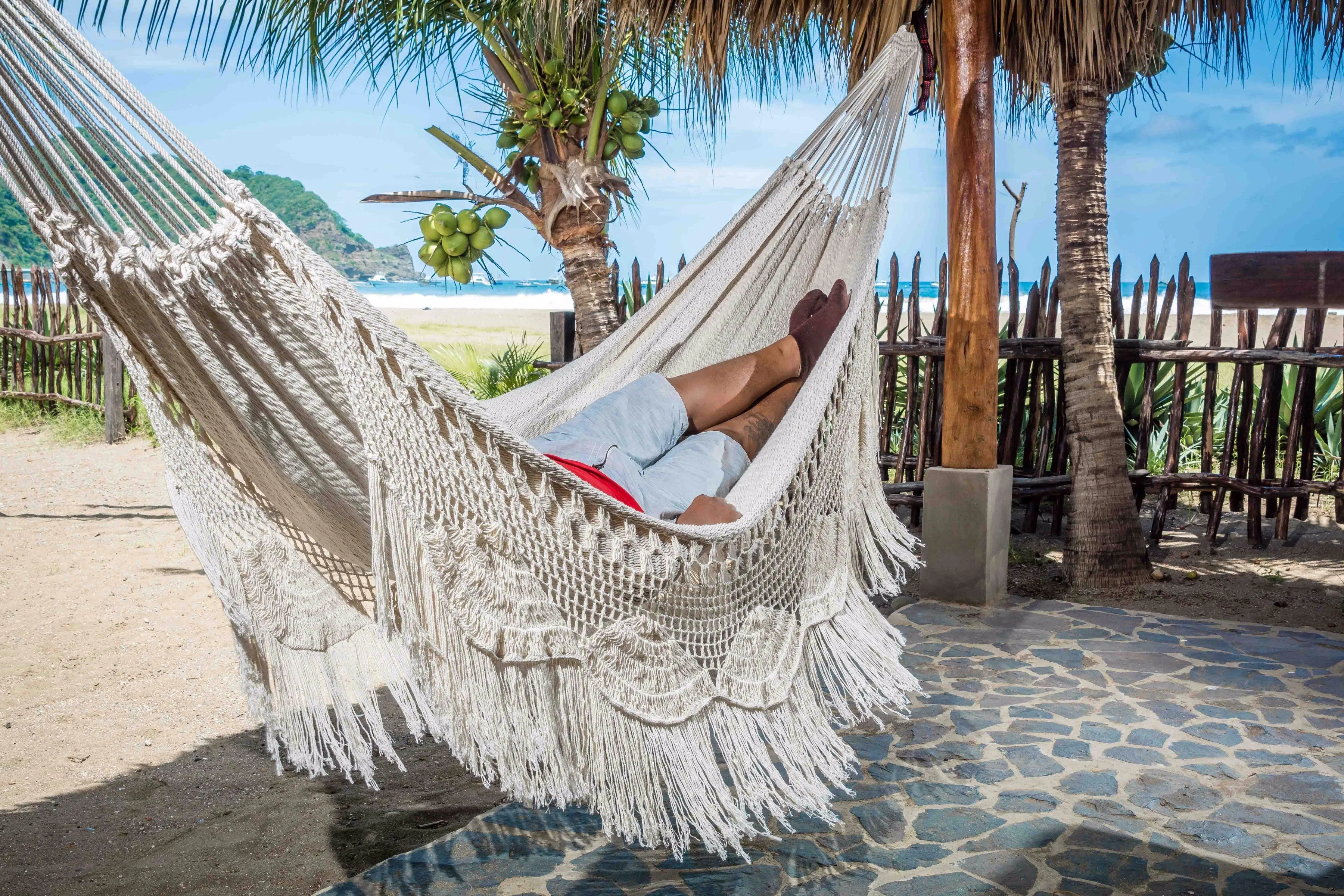 Macrame Hammock, Mayan Double Hammock Indoor/Outdoor Cotton Hammock - Mission Hammocks