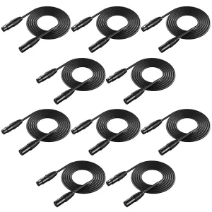 NEEWER 10-Pack 2m XLR Male to Female Connection Cable