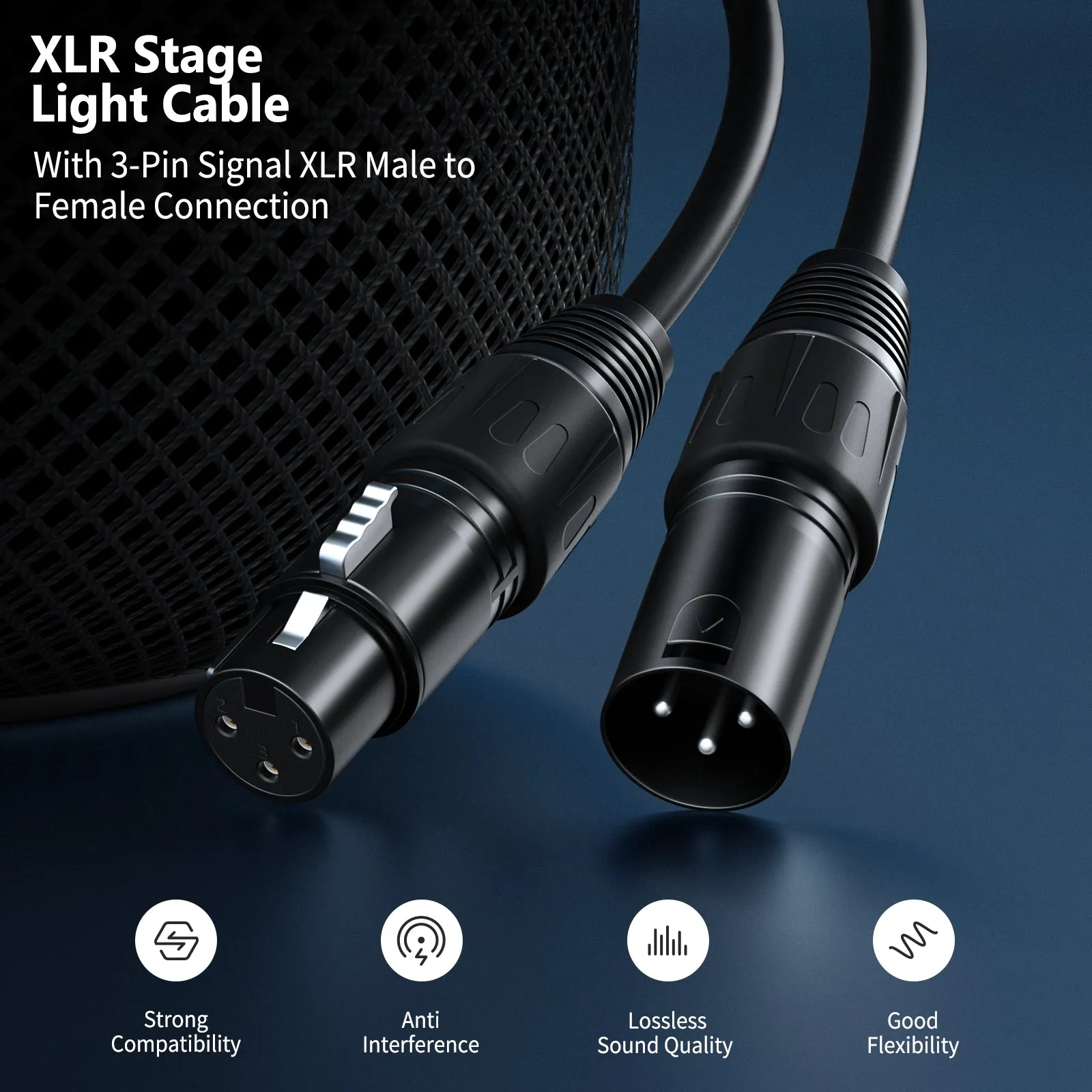 NEEWER 10-Pack 2m XLR Male to Female Connection Cable