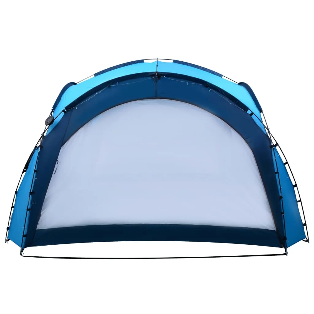 Party Tent with LED and 4 Sidewalls 3.6x3.6x2.3 m Blue