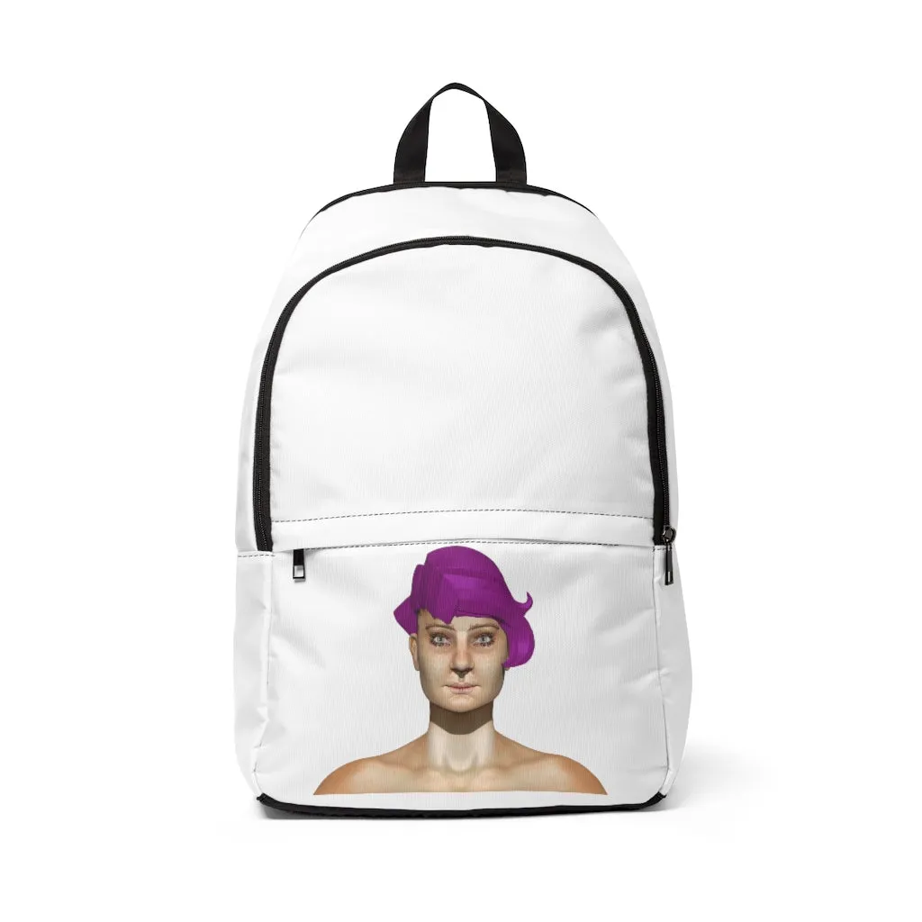 Purple Hair Girl Unisex Fabric Backpack