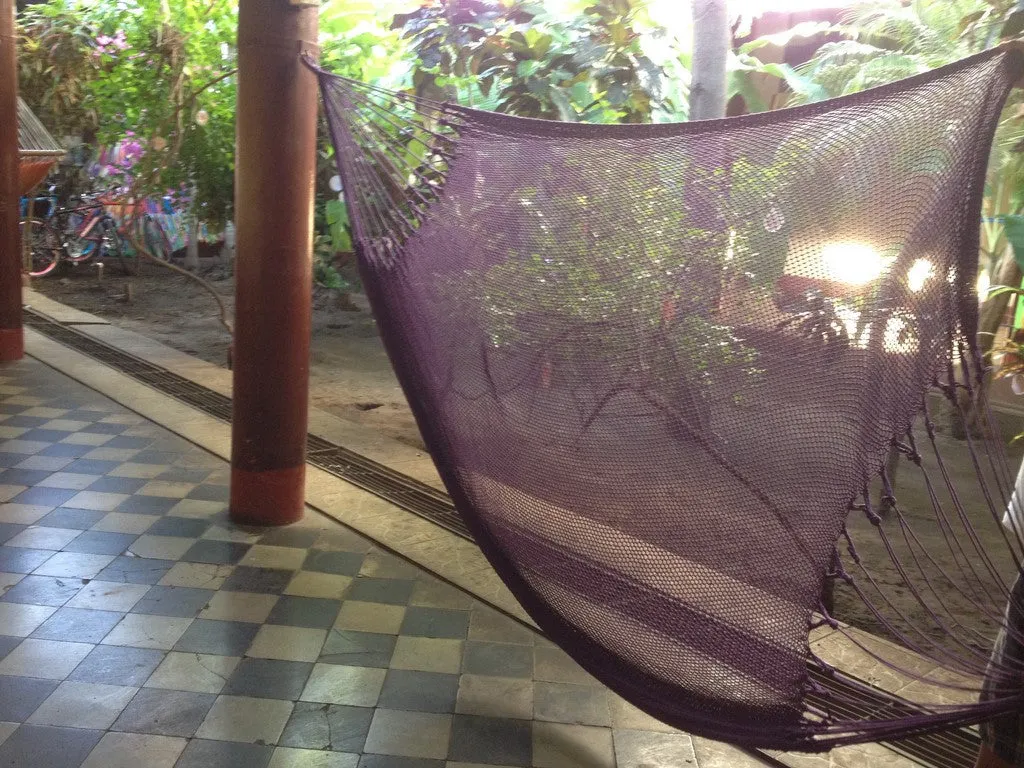 Purple Mayan Double Hammock Indoor/Outdoor Cotton Hammock - Mission Hammocks