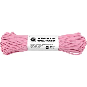 Rose Pink - Military Grade 550 LB Tested Type III Paracord Rope 100' - Nylon USA Made