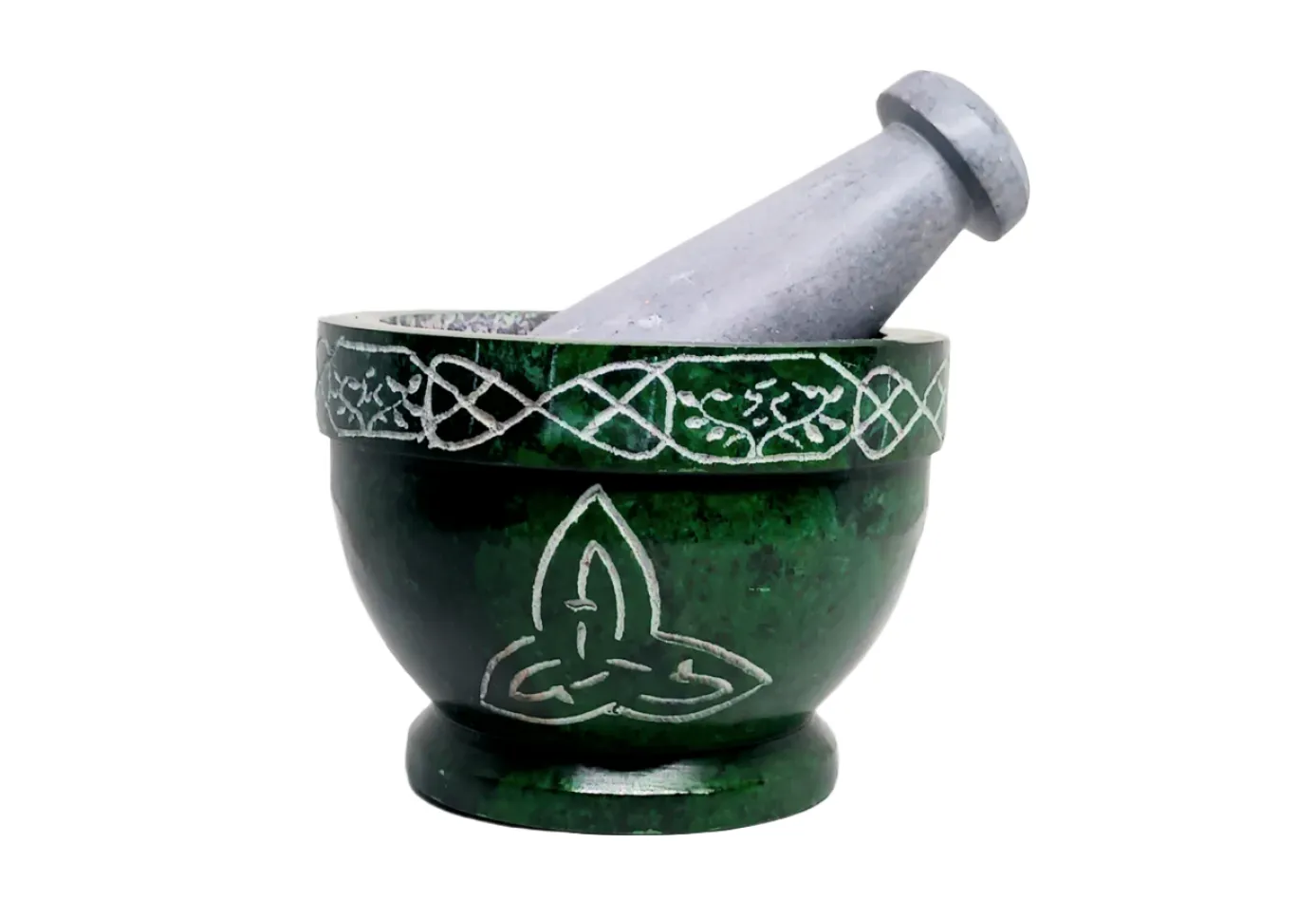 Soapstone Triquetra Mortar and Pestle