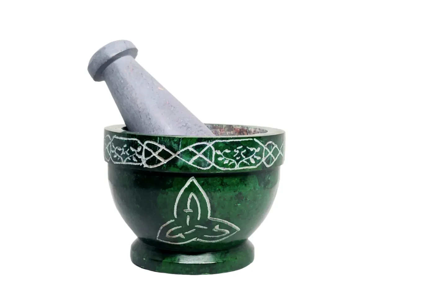 Soapstone Triquetra Mortar and Pestle