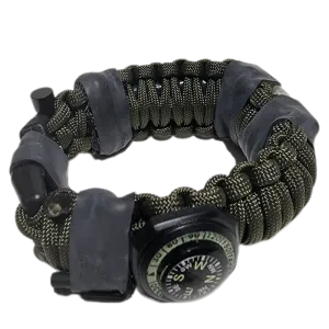 The Escape Evade Pathfinder: Military & Tactical Strap w/ SERE kit, Compass, Kevlar Saw, Cuff Key.