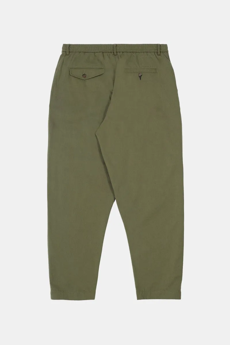 Universal Works Pleated Track Pant (Light Olive Twill)