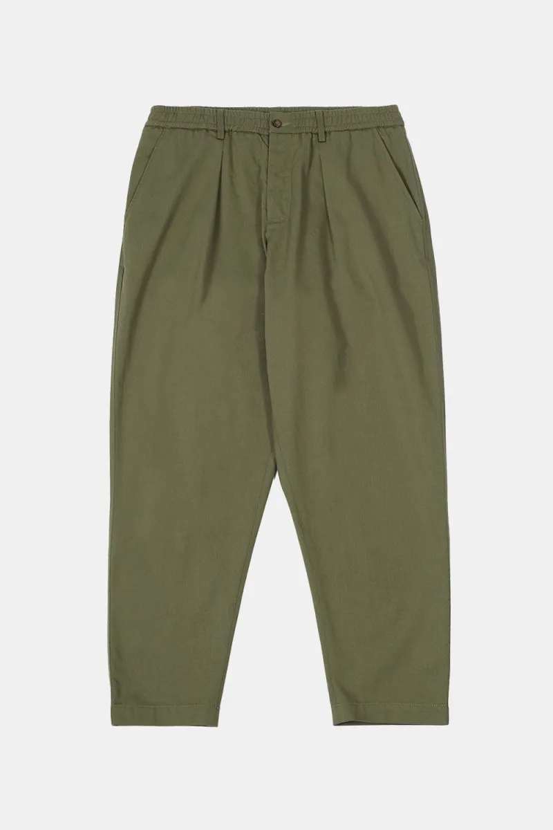 Universal Works Pleated Track Pant (Light Olive Twill)