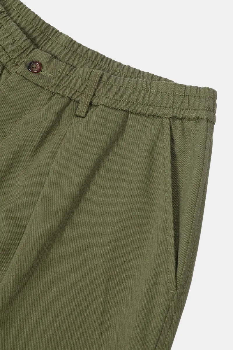 Universal Works Pleated Track Pant (Light Olive Twill)