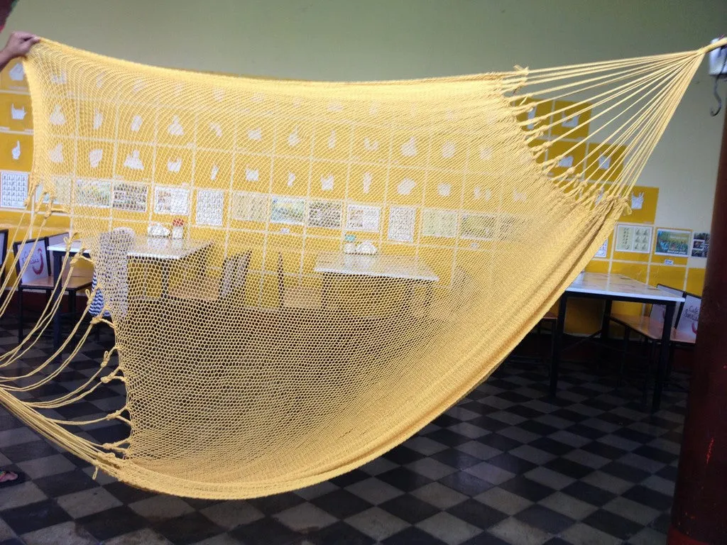 Yellow Mayan Double Hammock Indoor/Outdoor Cotton Hammock - Mission Hammocks